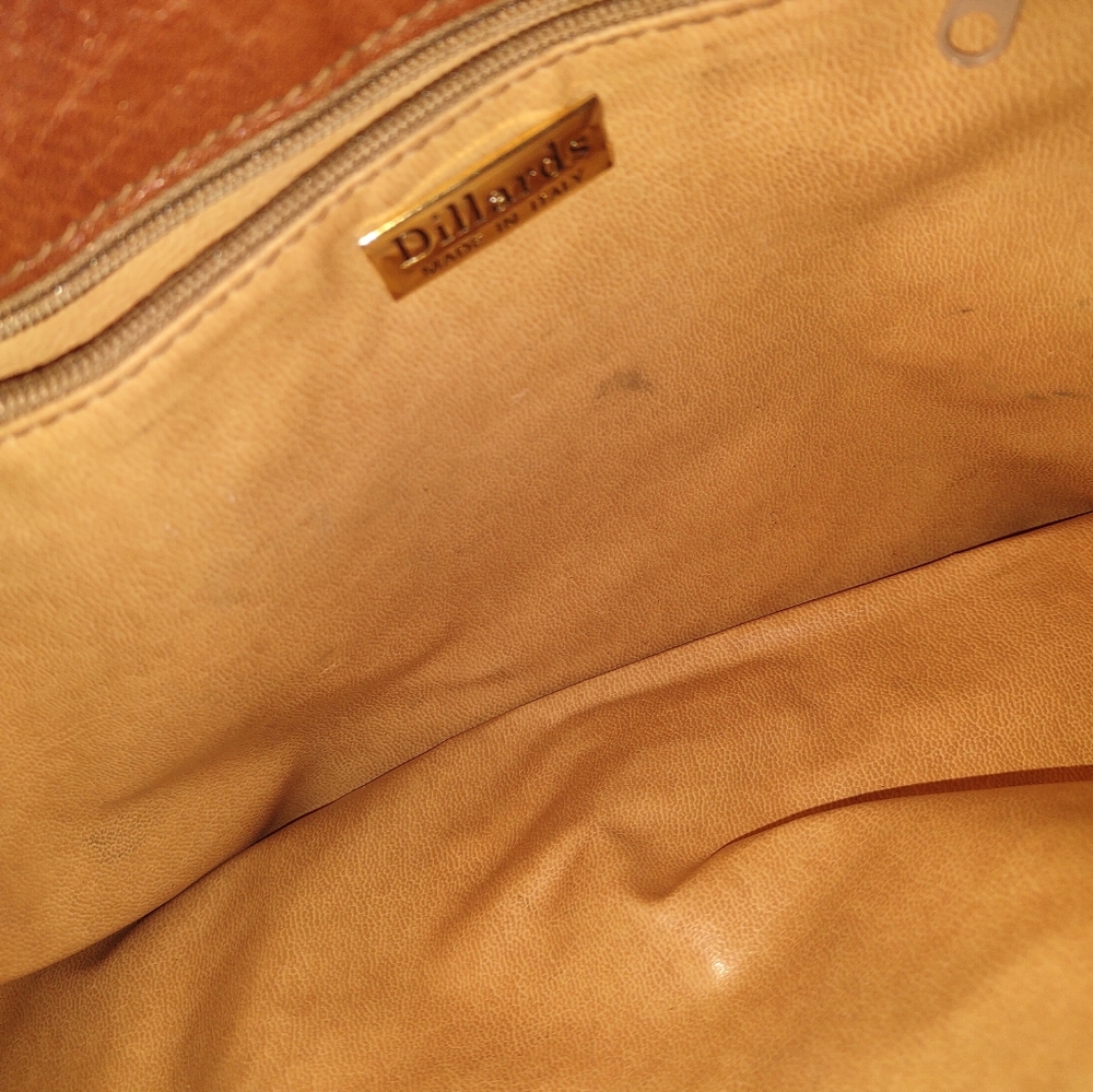 Woman's‎ Dillards Vintage Raffia & Leather Trim Bucket Style Shoulder bag - Picture 4 of 5